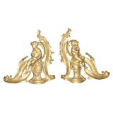 Pair of French Bronze Chenets