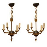 Stunning Pair of Directoire Style Chandeliers