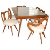 Fine & Rare Vladimir Kagan Dining Table & 6 Chairs, Early Form