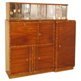 Hungarian Art Deco walnut bookcase/display cabinet