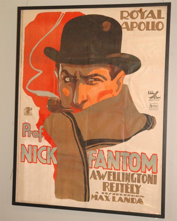 Rare, original lithograph of Hungarian Film Poster advertising German film playing at the Royal Apollo Theatre in Budapest