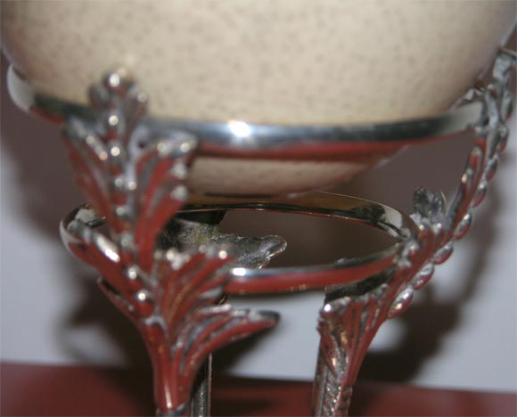 Ostrich Egg on Silver Plated Stand 5