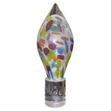 Abstract Art Glass Sculpture in Gem Tones