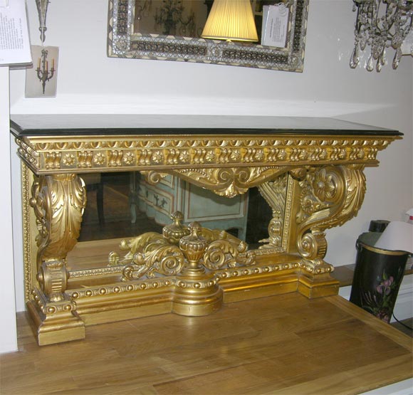 Swedish carved and gilt wood console