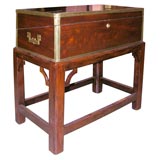 Mid 19th Century Brass Bound Mahogany Lap Desk on Stand