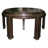 19th Century black lacquer Chinoiserie round cocktail table