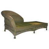 Antique French Early 20th Century Wicker Chaise