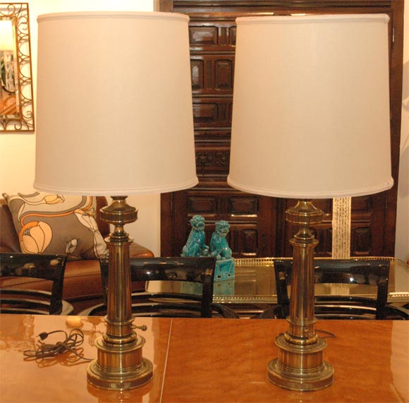 Pair of brass table lamps by Stiffel