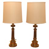 Pair of brass table lamps by Stiffel