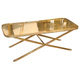 Hollywood Regency style silver plated brass gallery rim table