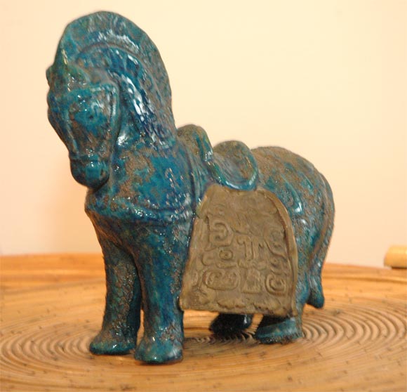 Außergewöhnliche Rosenthal Netter signiert blau Keramik Pferd