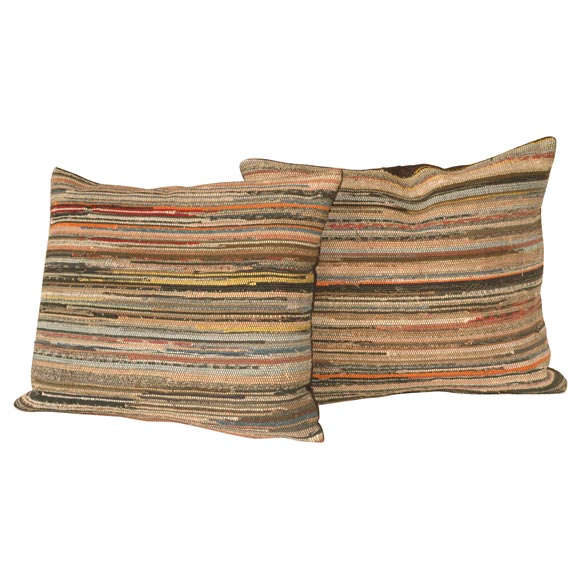 MULTICOLOR RAG RUG PILLOWS at 1stDibs