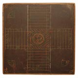 19THC ORIGINAL PAINTED FOLKY GAME BOARD FROM MAINE /OVERSIZED