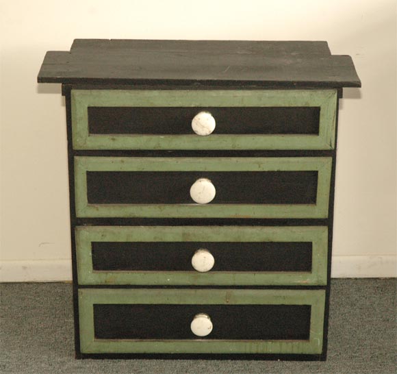 19THC STORE MODEL APOTHECARY IN ORIGINAL PAINT FROM OHIO