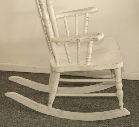 VICTORIAN ORIGINAL PAINTED ROCKING CHAIR 4