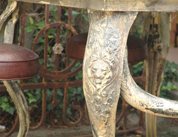 19th Century Cast Iron Table with Seats 3
