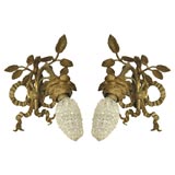 French Bronze Leaf Sconces French Bronze Leaf Sconces