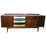 Low Rosewood Sideboard by Arne Vodder with Painted Trays