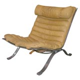 Leather Highback Loungechair by Arne Norell