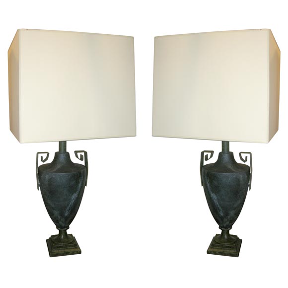 Pair of urn lamps