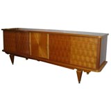 Large Ribbon Mahogany Commode with Exceptional Inlays