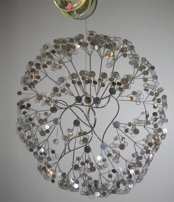 Large Abstract Welded Chrome Rain Drops Sculpture by C. Jere
