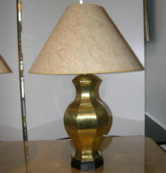 American Pair of Solid Brass Table Lamps by Chapman Lighting