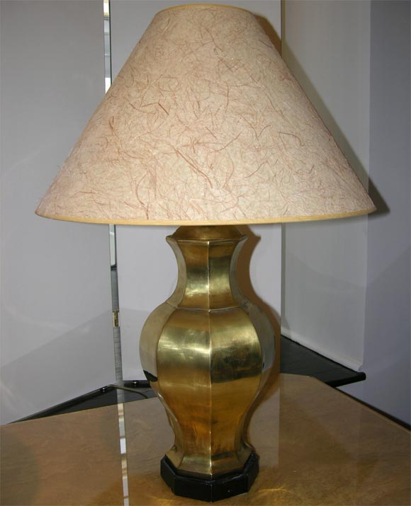 Pair of Solid Brass Table Lamps by Chapman Lighting In Excellent Condition In New York, NY