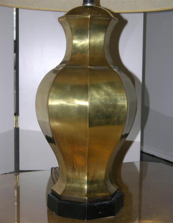 Mid-20th Century Pair of Solid Brass Table Lamps by Chapman Lighting