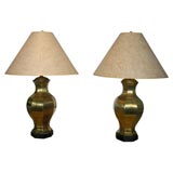 Pair of Solid Brass Table Lamps by Chapman Lighting