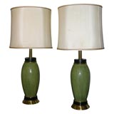 Pair of Large Ceramic Table Lamps attributed to Paul Hanson