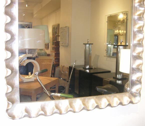 Silver Leaf Scalloped Wall Mirror