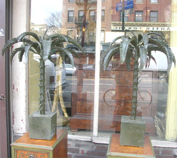 American Pair of Iron Palm Trees For Sale