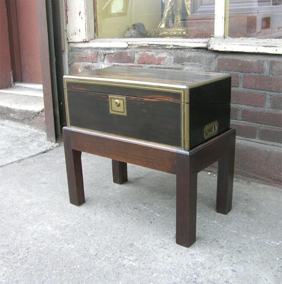 Antique Calamander Writing Bowx on Later Stand