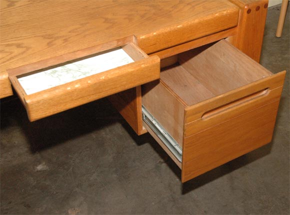 American Oak Craftman Desk By Lou Hodges