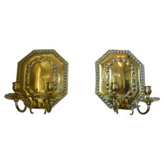 Antique A Pair of Brass Wall Sconces