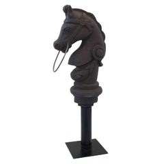 Antique Iron Horse Hitching Post