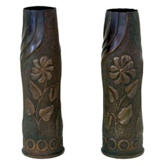 A Pair of European Early 20th CenturyTrench Art Vases