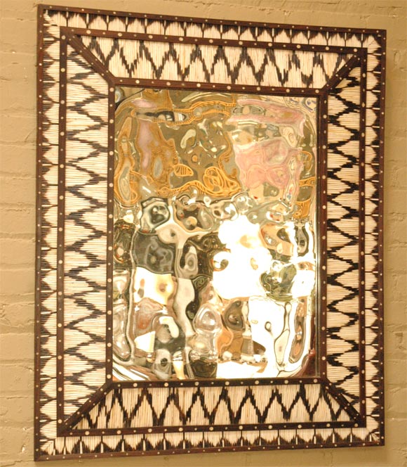 Patterned Porcupine Quill Mirror
