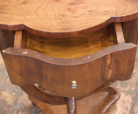 Wood High Style French Charles X Side Table