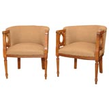 Pair European  Armchairs.