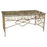 french wrought iron with marble top center table