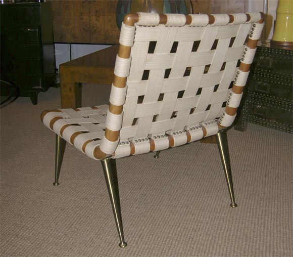 Strap Chair by T.H. Robsjohn-Gibbings for Widdicomb In Excellent Condition For Sale In New York, NY