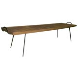 Wrought Iron and Dowel Top Coffee Table by Laverne