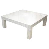 MODERNIST WHITE LACQUERED PARSON COFFEE TABLE