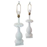GREAT PAIR OF PLASTER PINEAPPLE LAMPS