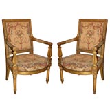 EMPIRE GILTWOOD ARMCHAIRS