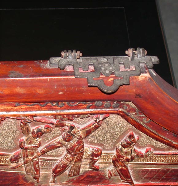 19th Century Carved Opium Bed Panel