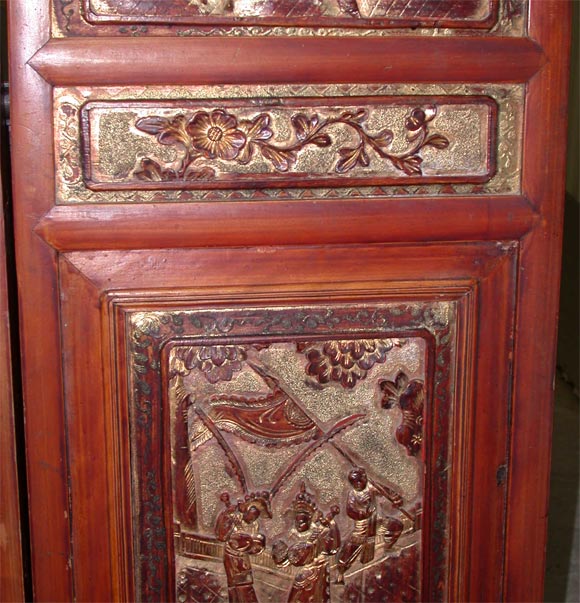 Brass Carved Opium Bed Panel