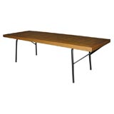 George Nelson maple and rattan coffee table-mfg. Herman Miller